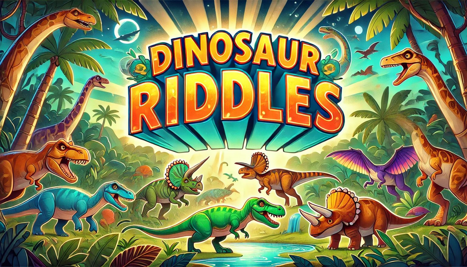 A banner image featuring dinosaur riddles