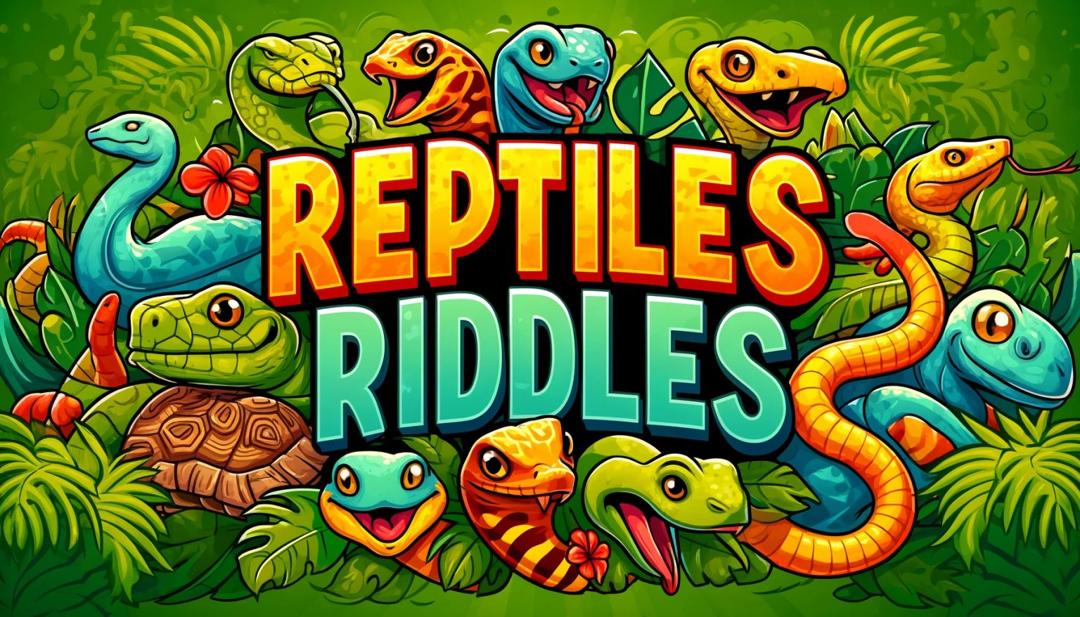 A featured image for a blog post about Reptiles Riddles