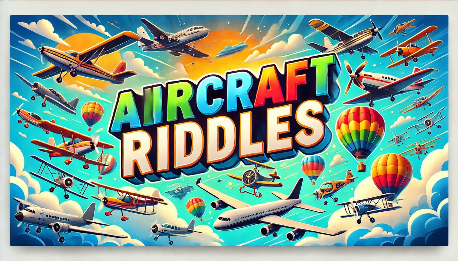 A photo with a variety of aircraft for aircraft riddles banner