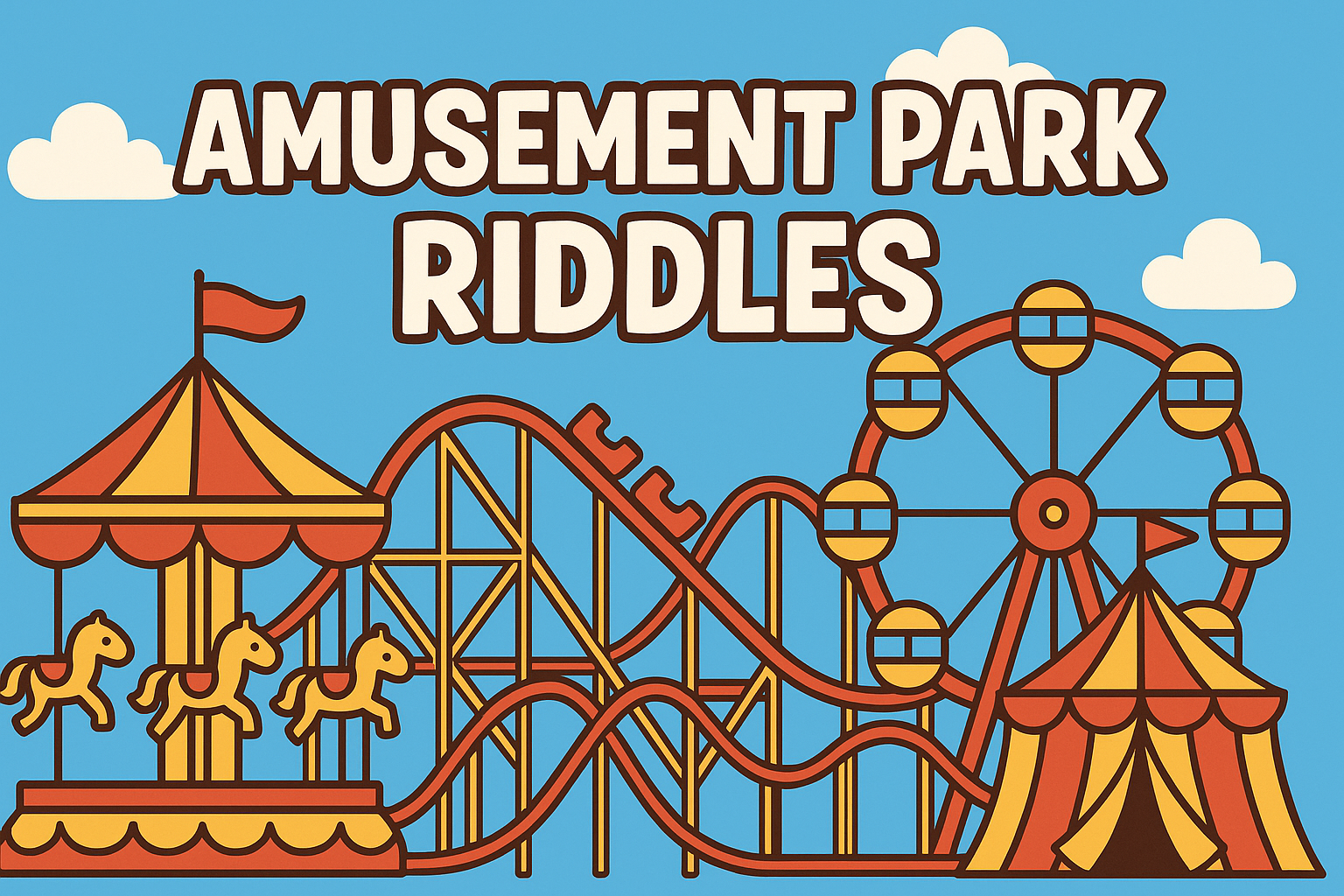 A banner image for riddlespot.com featuring Amusement Park Riddles