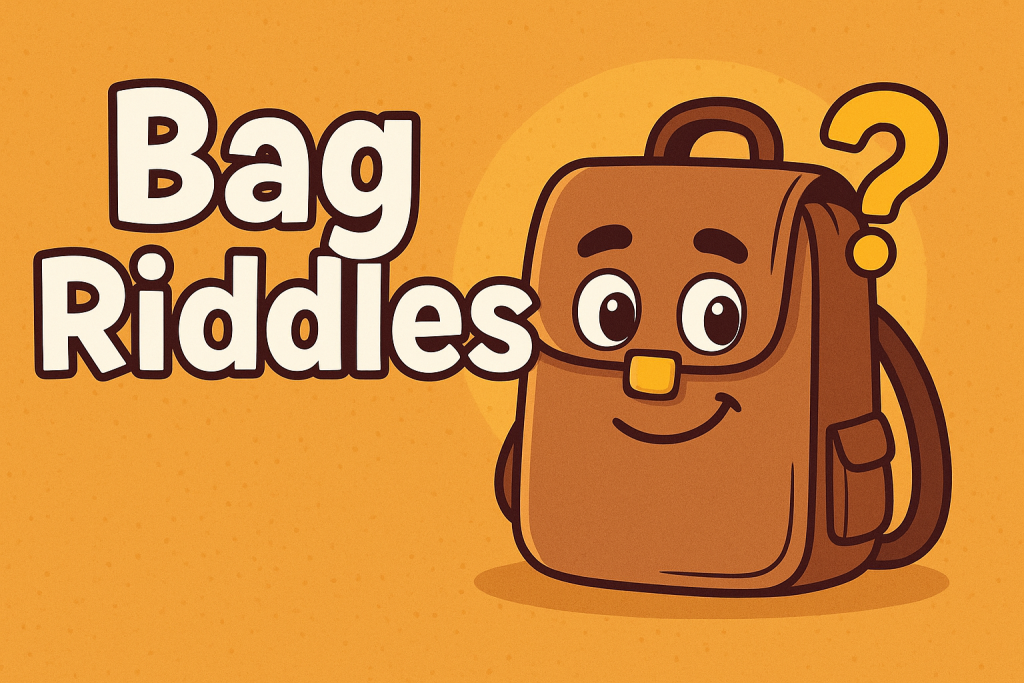 A banner image for riddlespot.com featuring Bag Riddles
