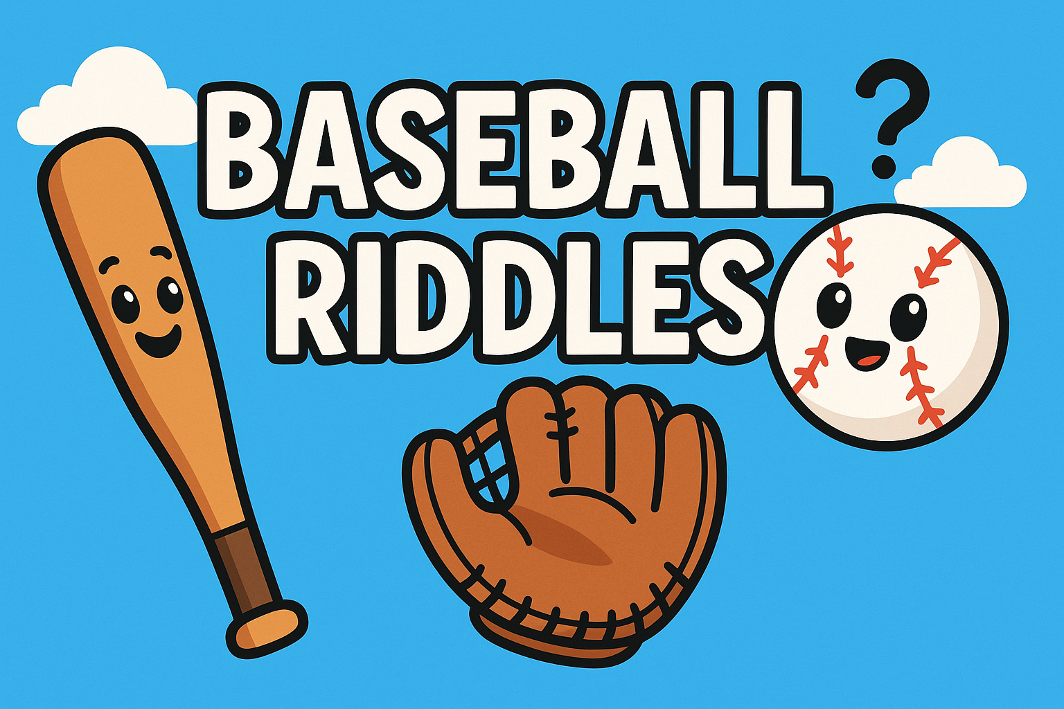 A banner image for riddlespot.com featuring Baseball Riddles