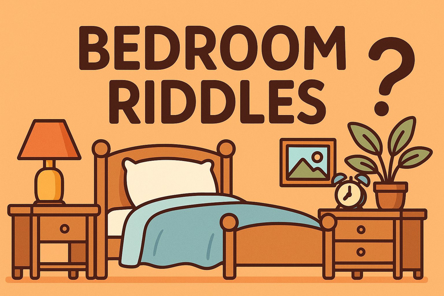 A banner image for riddlespot.com featuring Bedroom Riddles