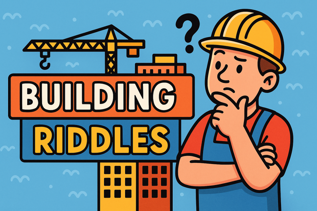 A banner image for riddlespot.com featuring Building Riddles