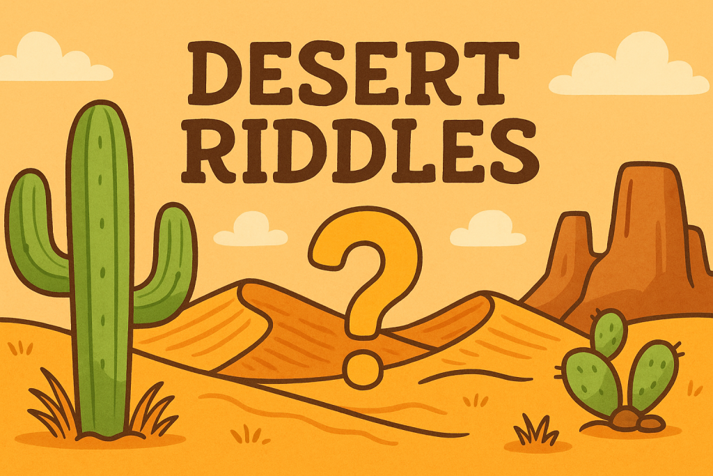 A banner image for riddlespot.com featuring Desert Riddles