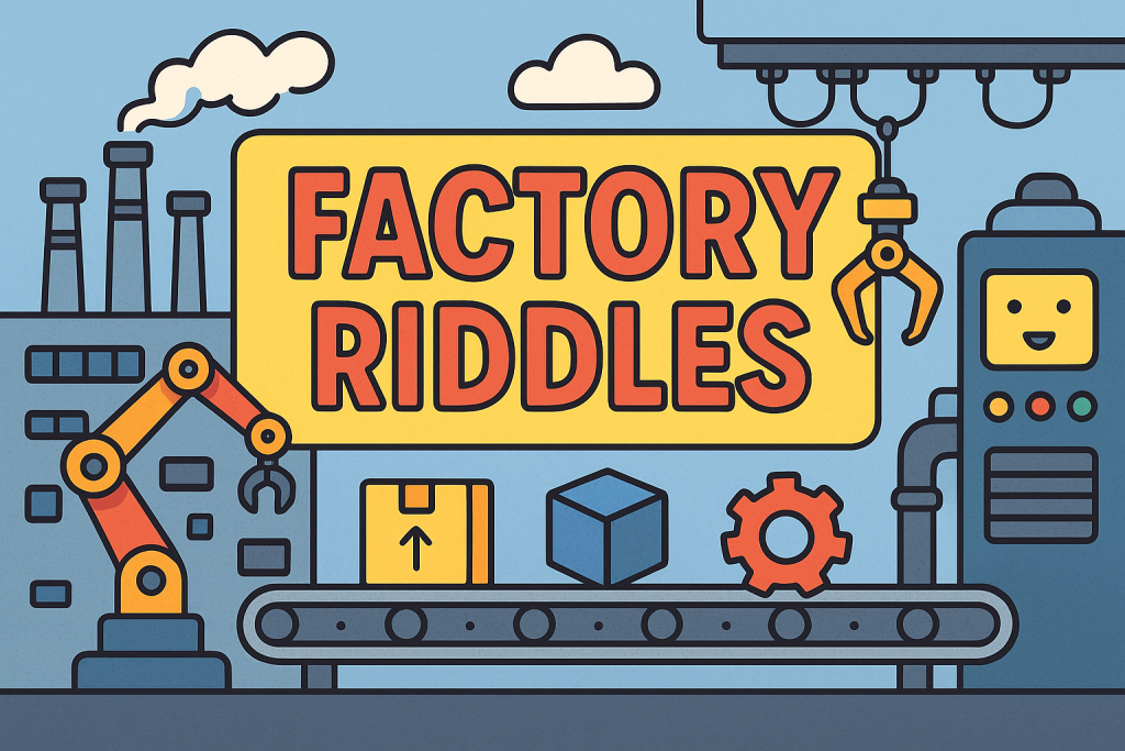 A banner image for riddlespot.com featuring Warehouse Riddles
