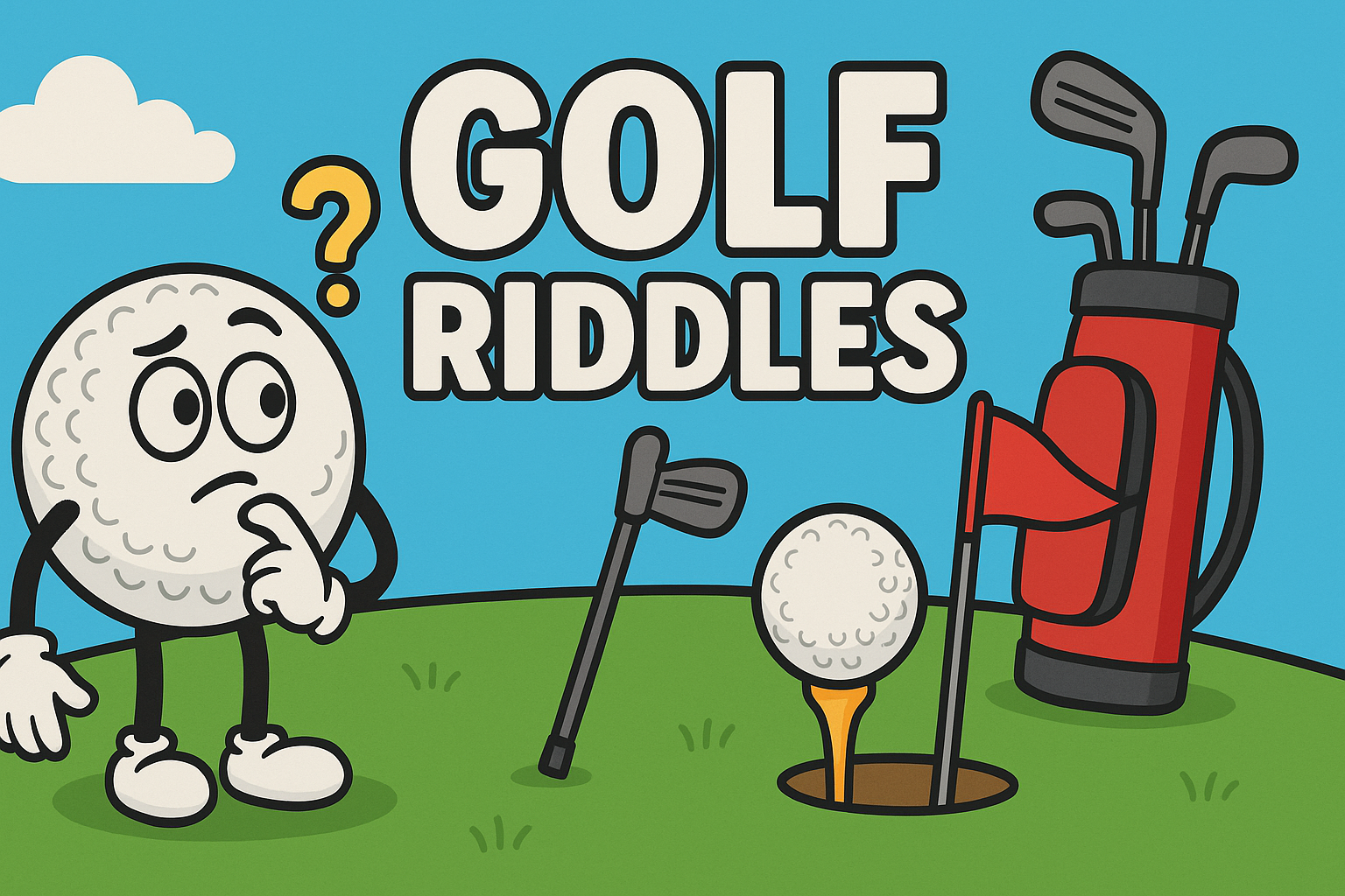 A banner image for riddlespot.com featuring Golf Riddles