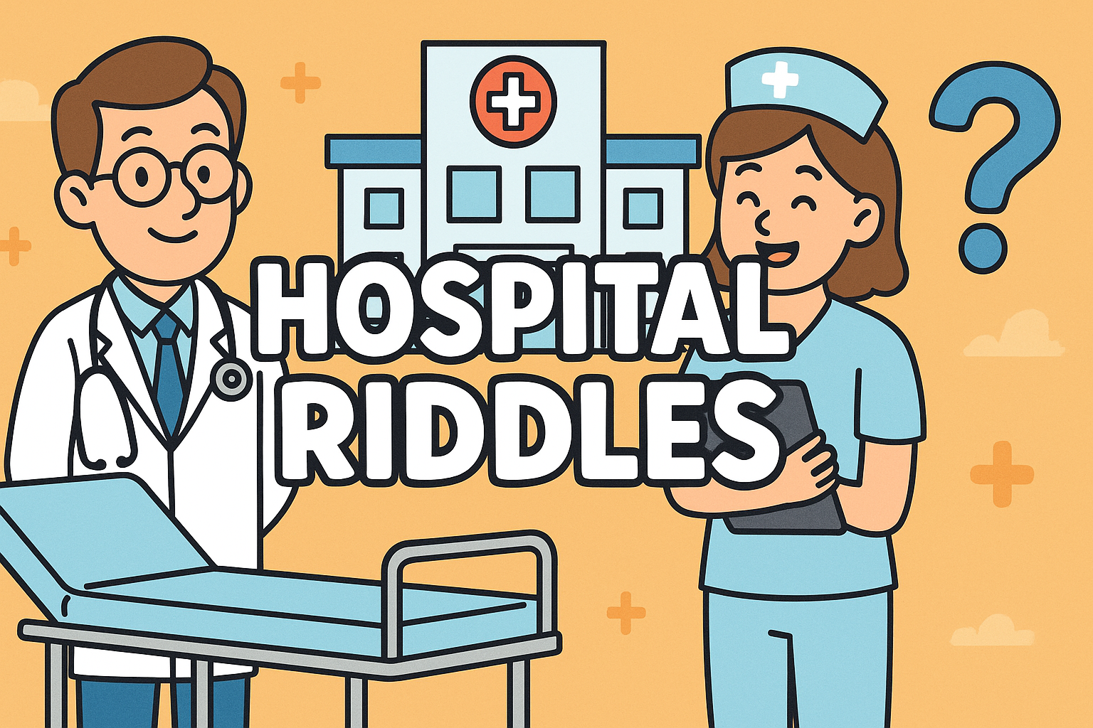 A banner image for riddlespot.com featuring Hospital Riddles