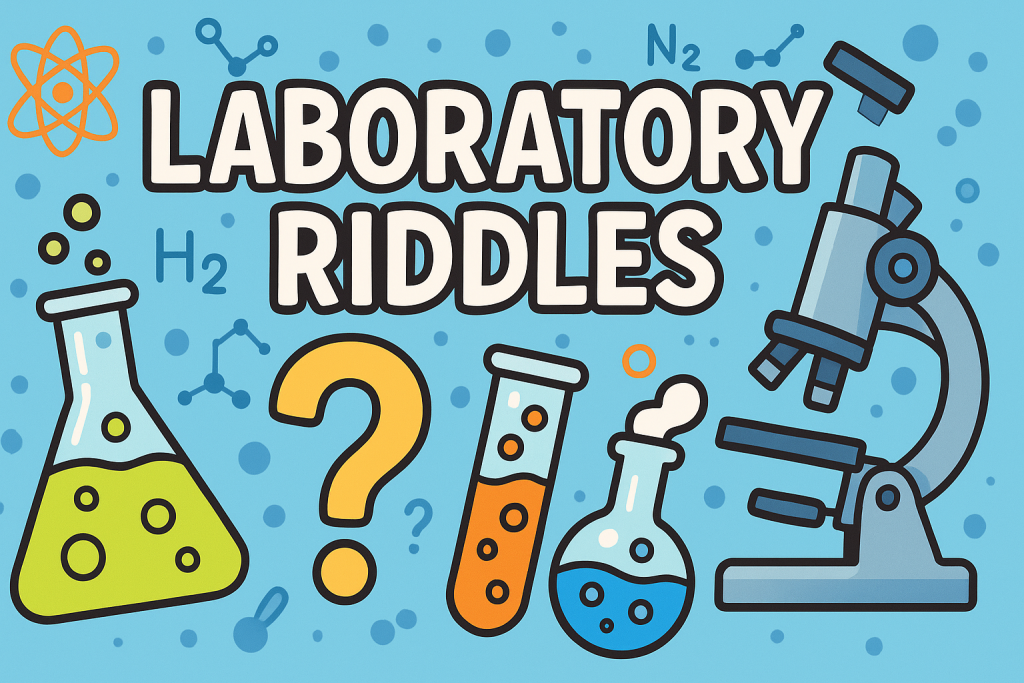 A banner image for riddlespot.com featuring Laboratory Riddles