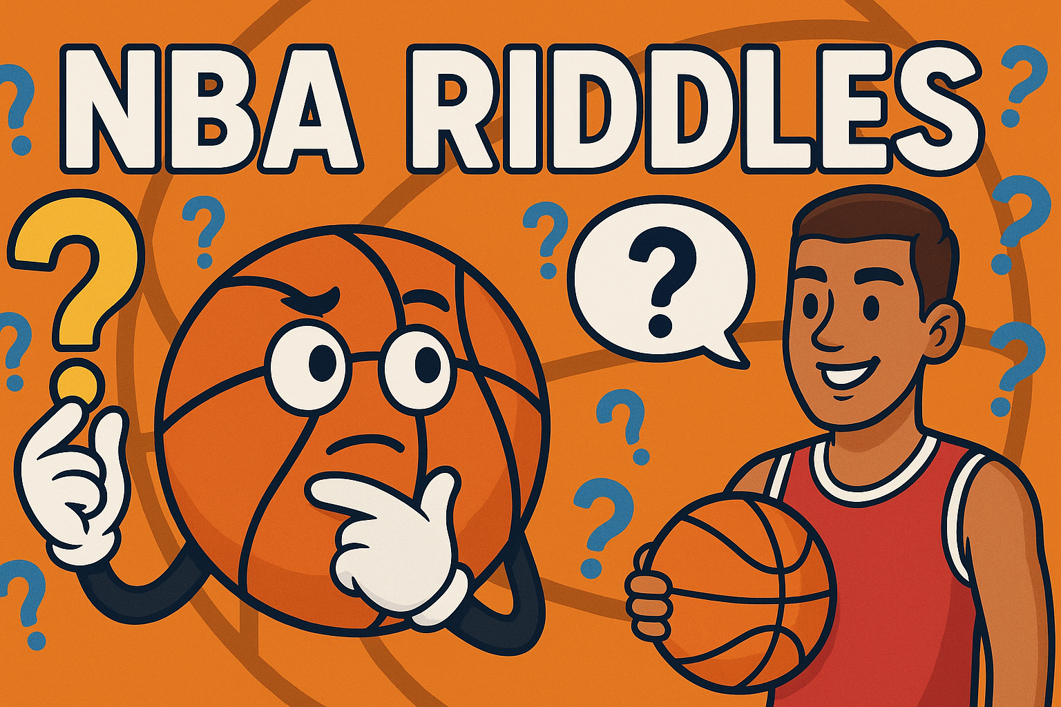 A banner image for riddlespot.com featuring NBA Riddles
