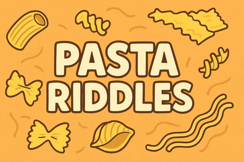 A banner image for riddlespot.com featuring Pasta Riddles