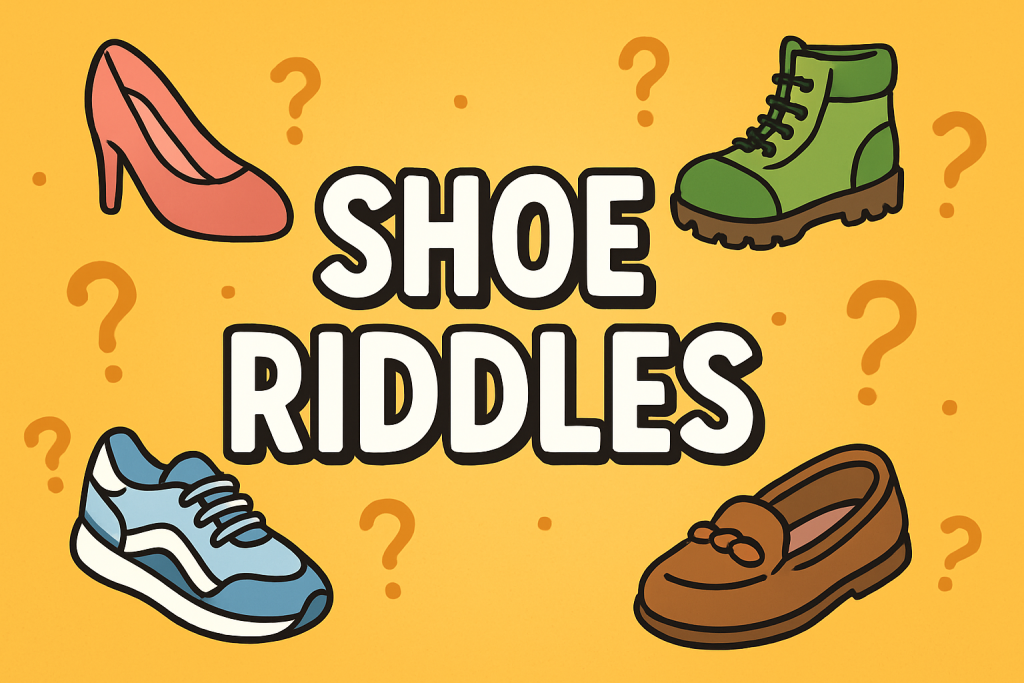A banner image for riddlespot.com featuring Shoe Riddles
