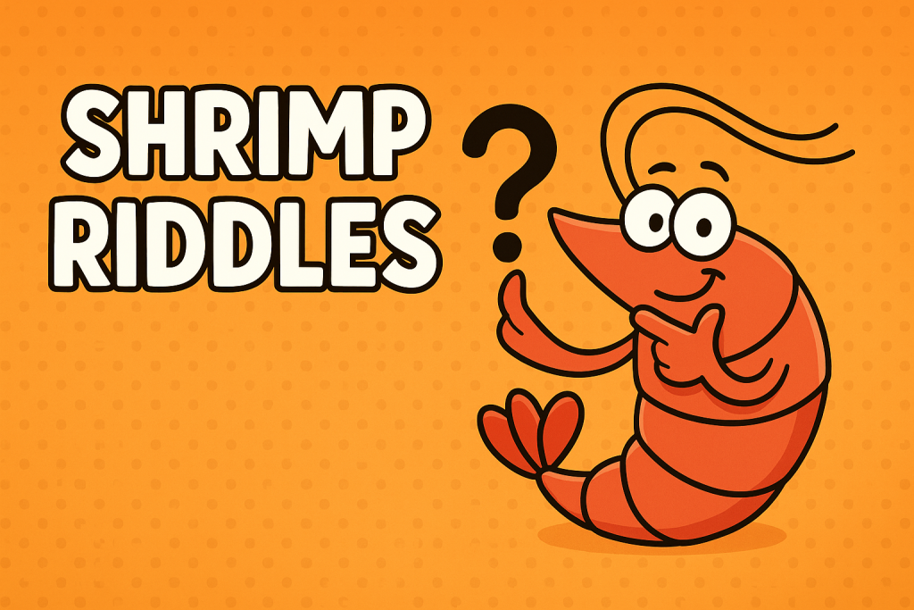 A banner image for riddlespot.com featuring Shrimp Riddles