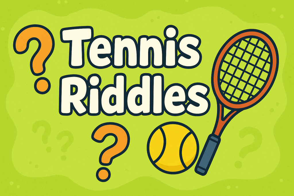 A banner image for riddlespot.com featuring Tennis Riddles