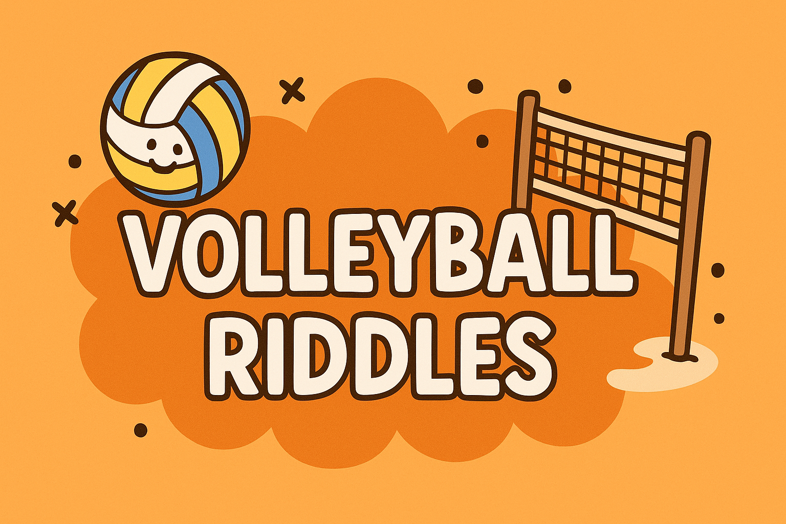 A banner image for riddlespot.com featuring Volleyball Riddles