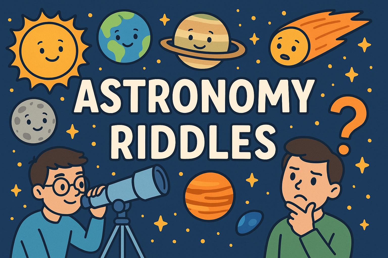 A banner image for riddlespot.com featuring Astronomy Riddles