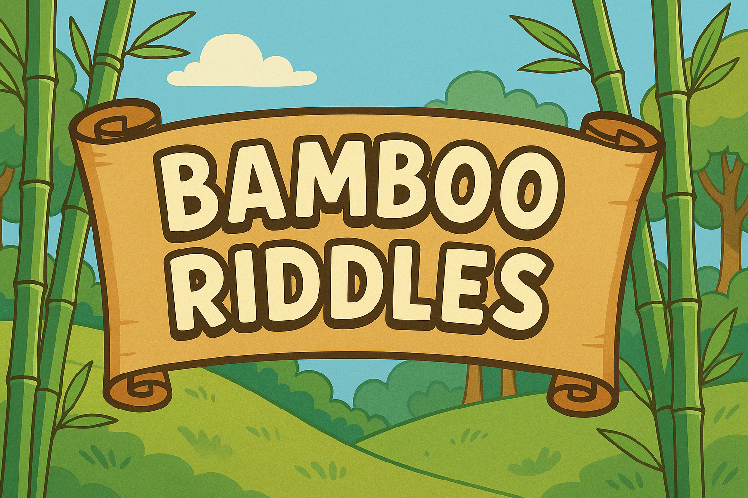 A banner image for riddlespot.com featuring Bamboo Riddles
