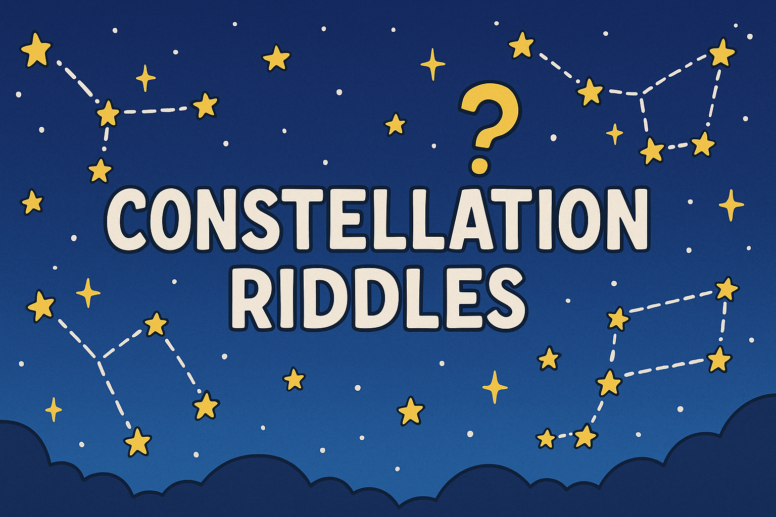 A banner image for riddlespot.com featuring Constellation Riddles