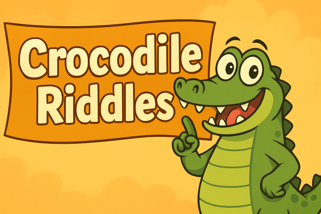 A banner image for riddlespot.com featuring Crocodile Riddles