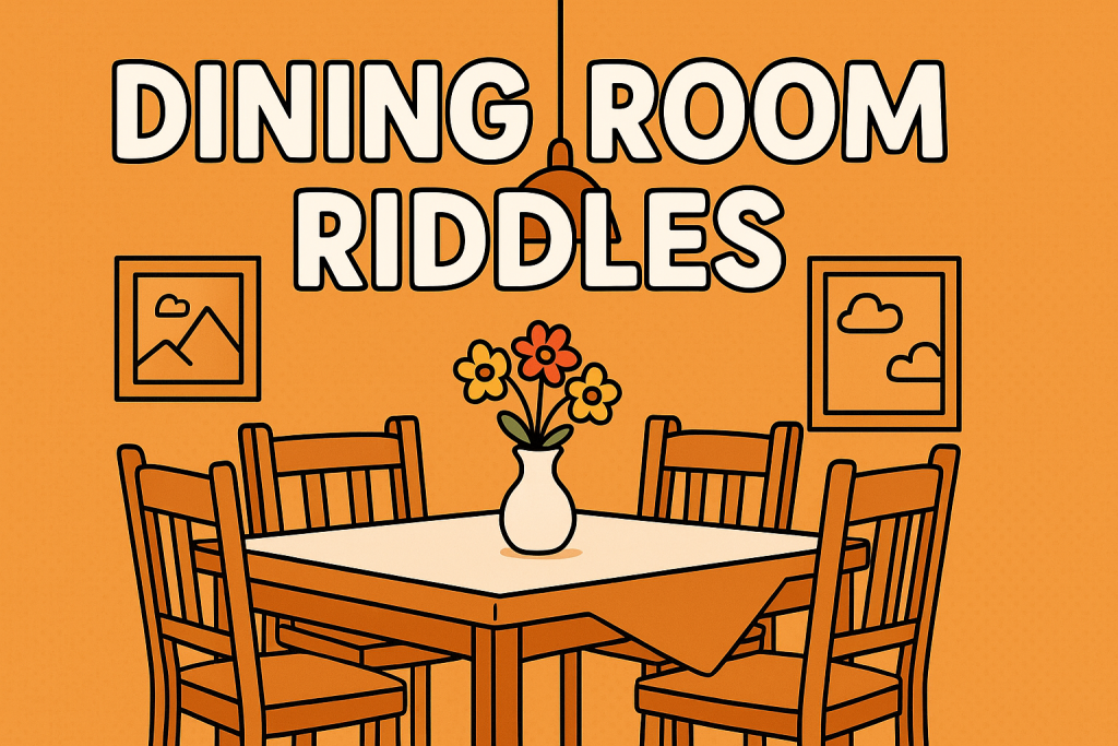 A banner image for riddlespot.com featuring Dining Room Riddles