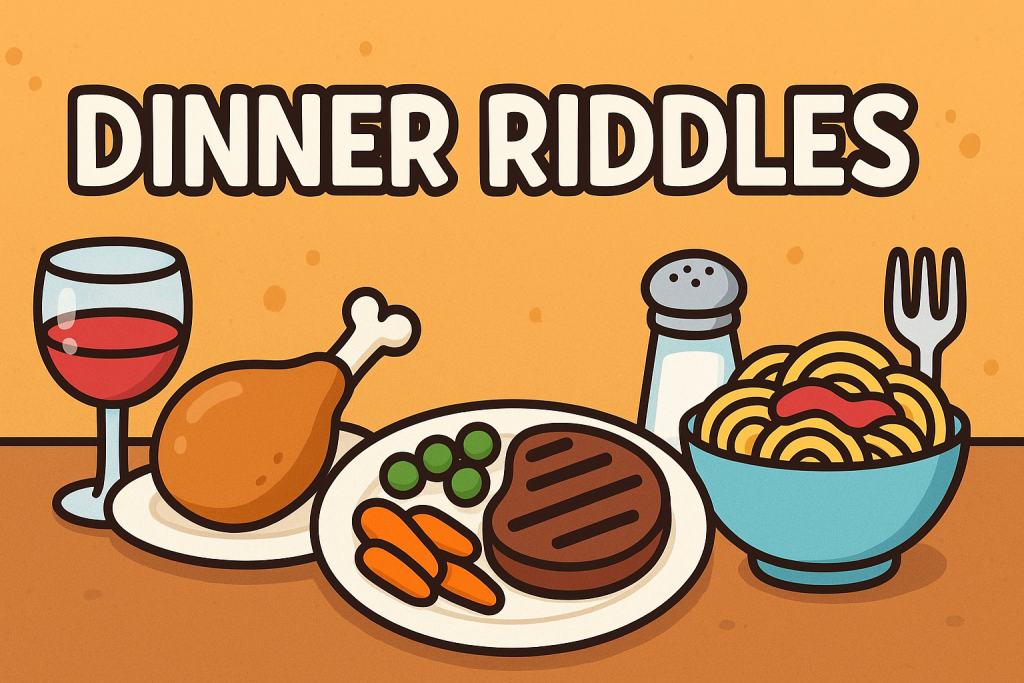 A banner image for riddlespot.com featuring Dinner Riddles