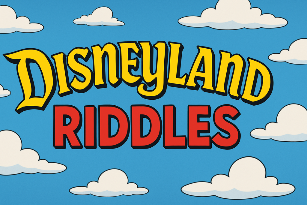 A banner image for riddlespot.com featuring Disneyland Riddles