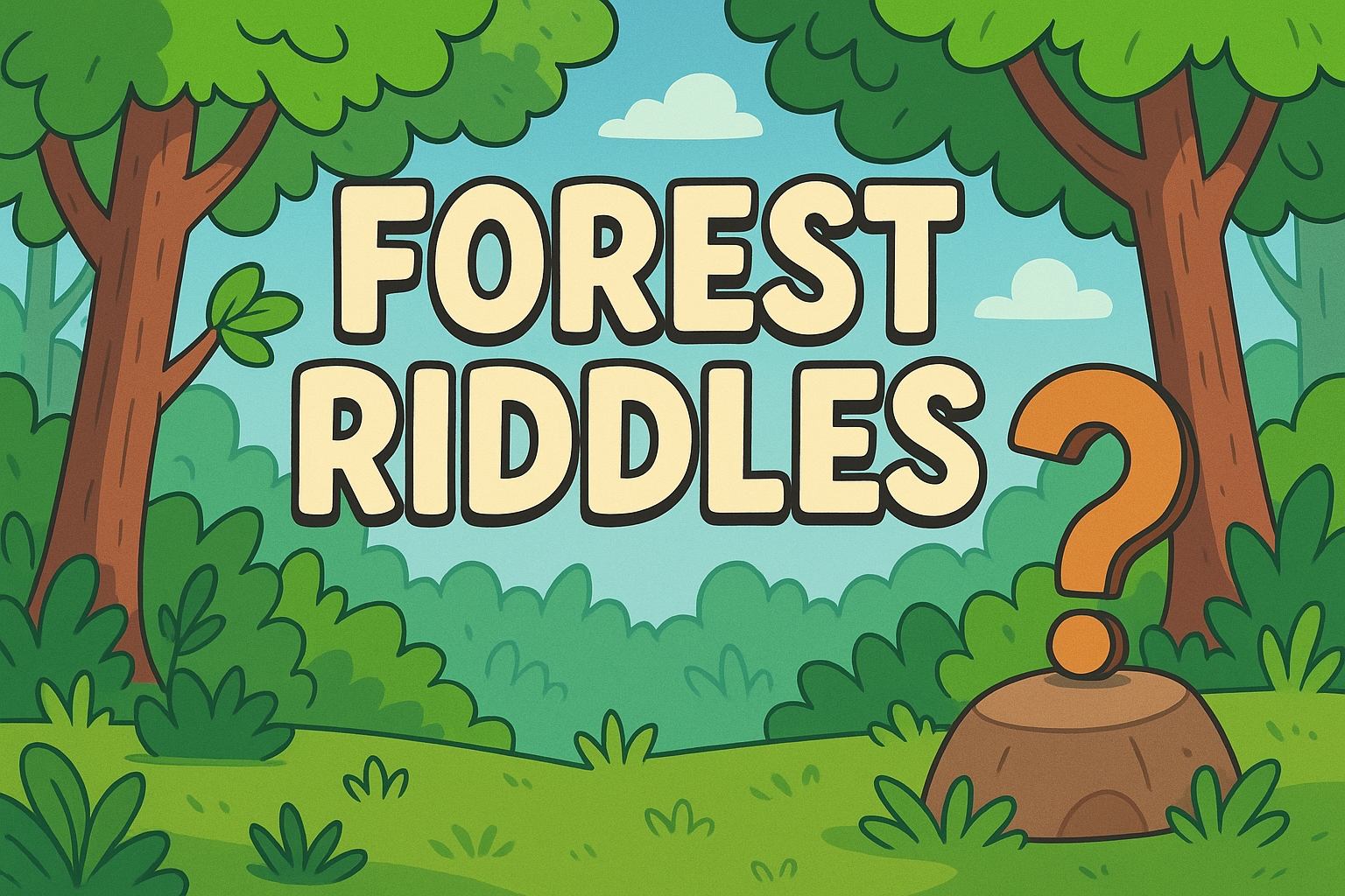 A banner image for riddlespot.com featuring Forest Riddles