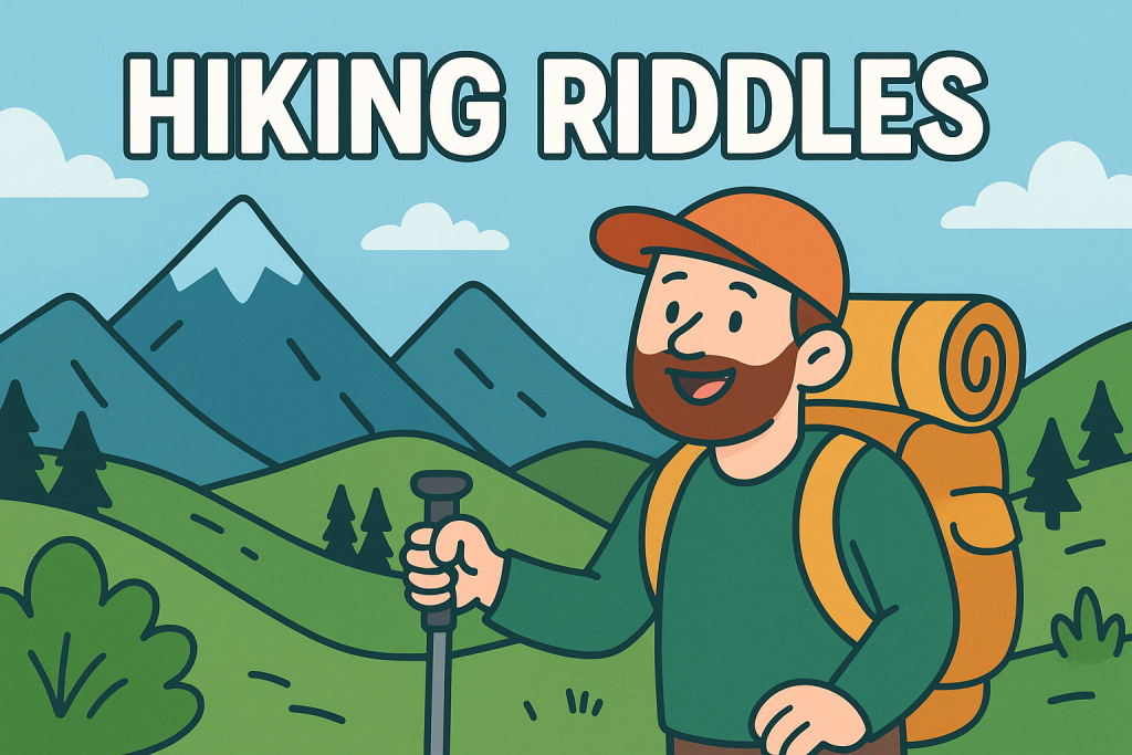 A banner image for riddlespot.com featuring Hiking Riddles