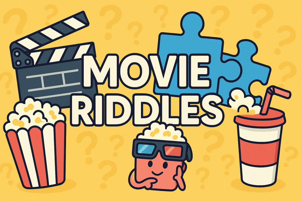 A banner image for riddlespot.com featuring Movie Riddles