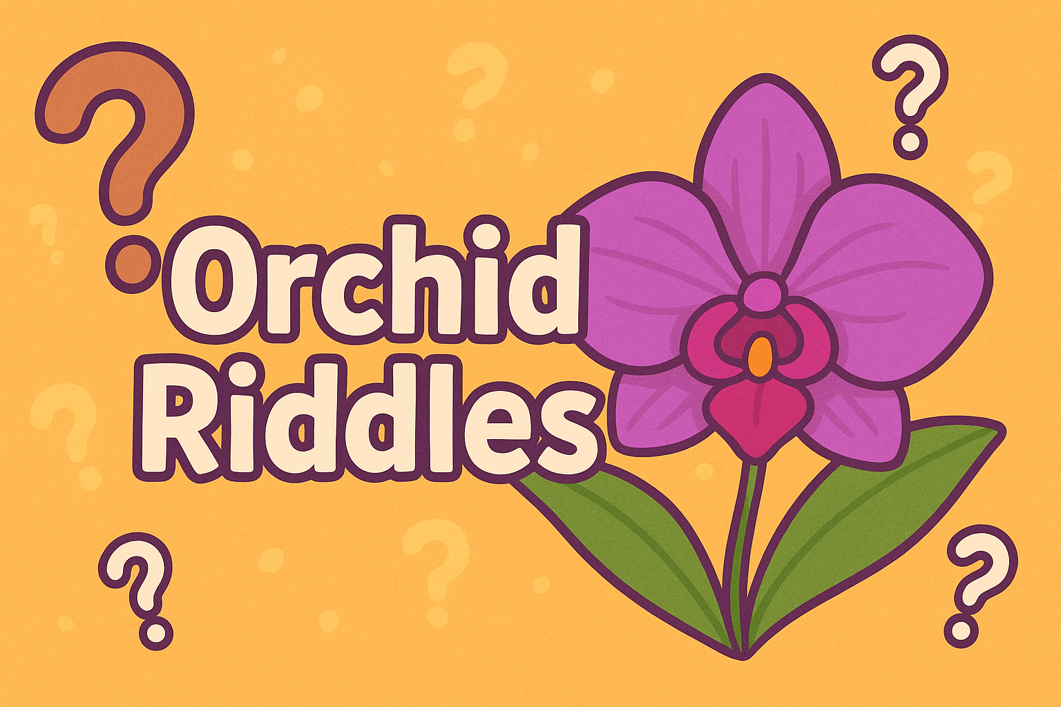 A banner image for riddlespot.com featuring Orchid Riddles