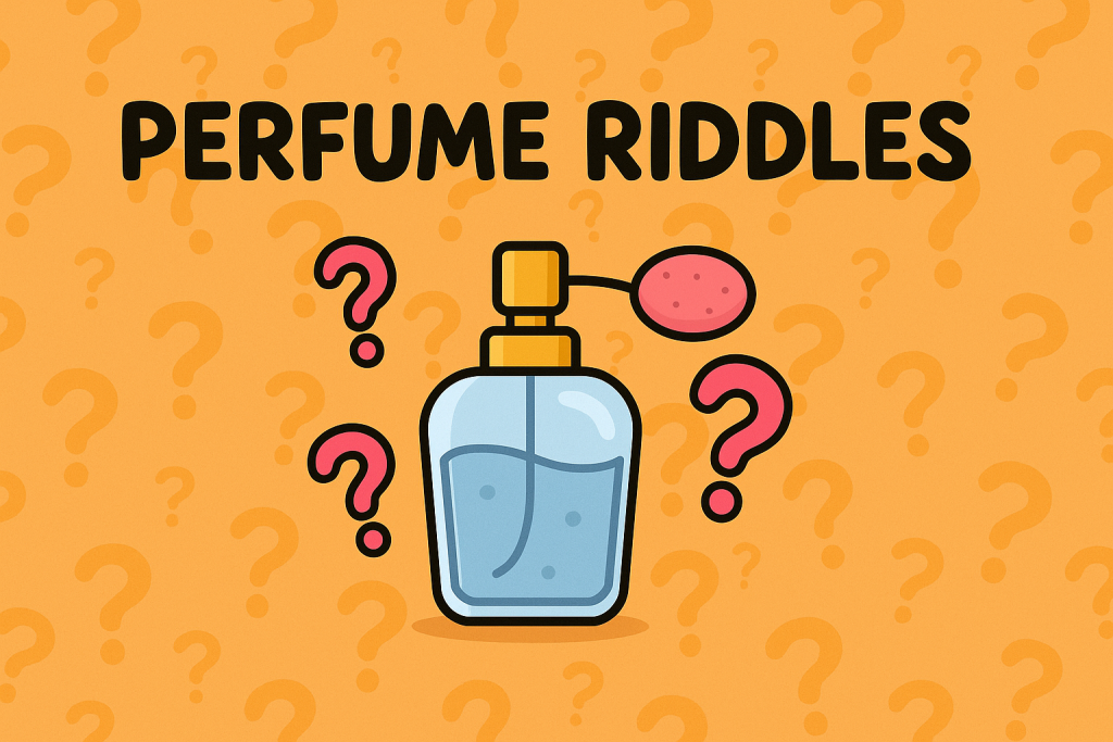 A banner image for riddlespot.com featuring Perfume Riddles