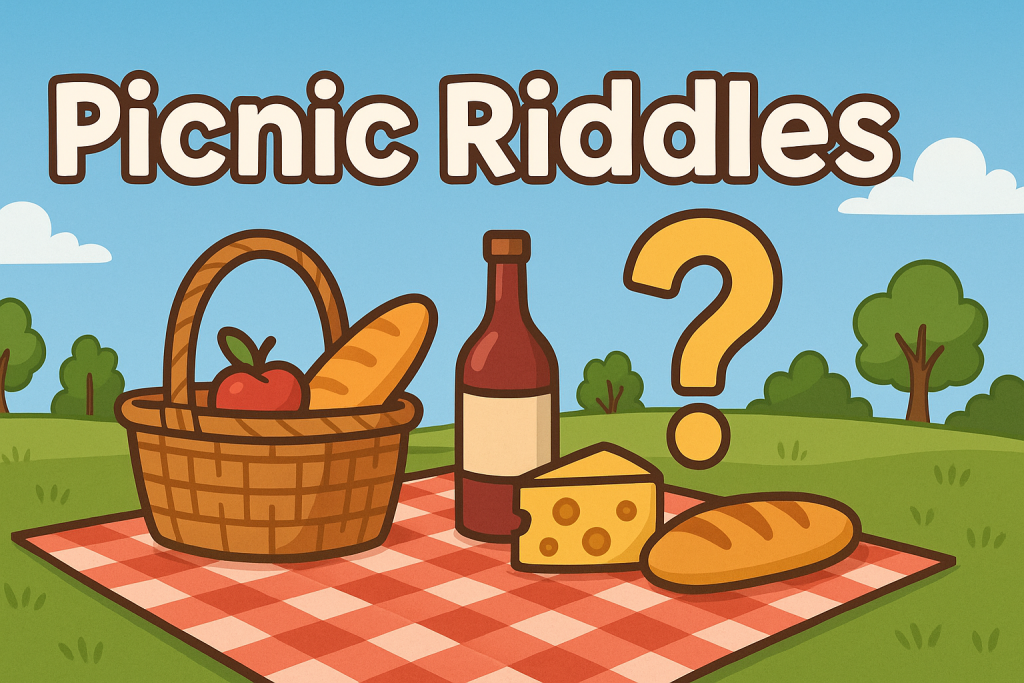 A banner image for riddlespot.com featuring Picnic Riddles