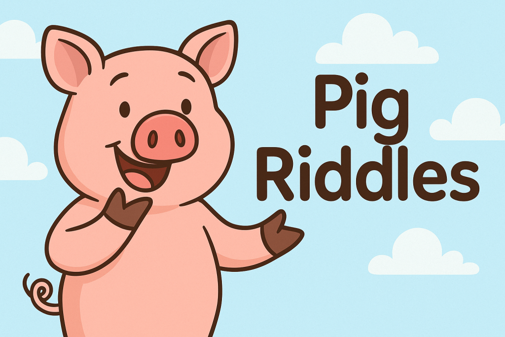 A banner image for riddlespot.com featuring Pig Riddles