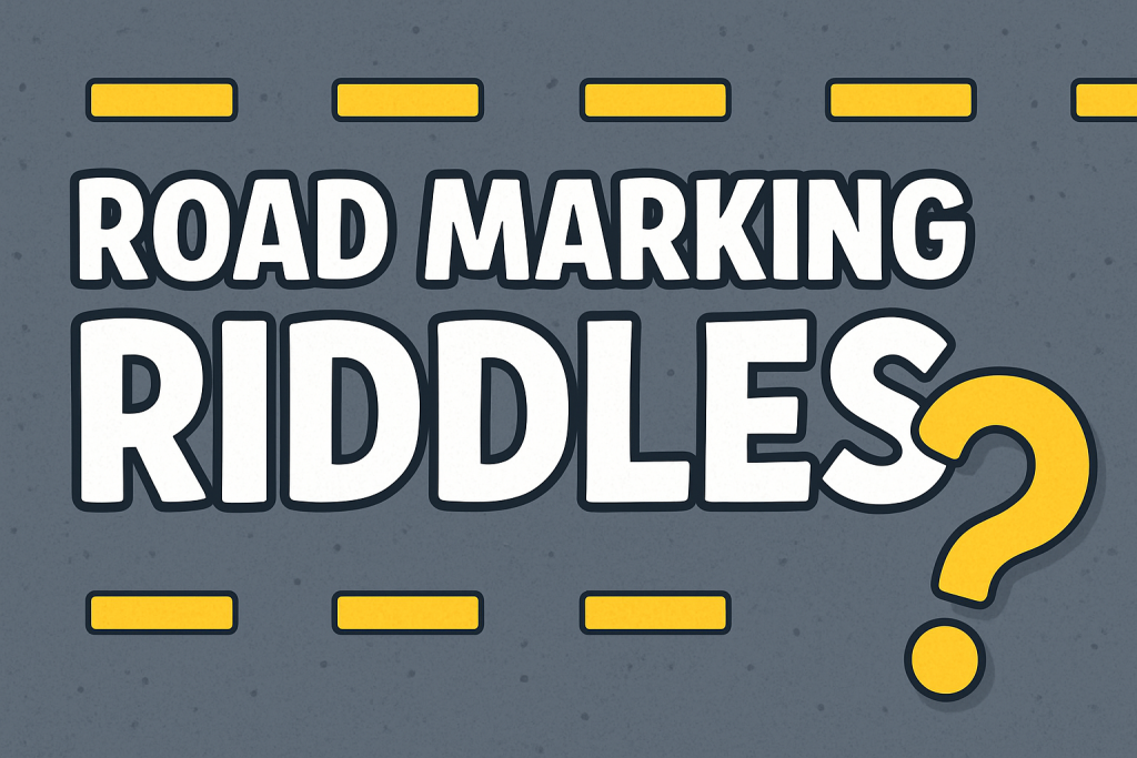 A banner image for riddlespot.com featuring Road Marking Riddles