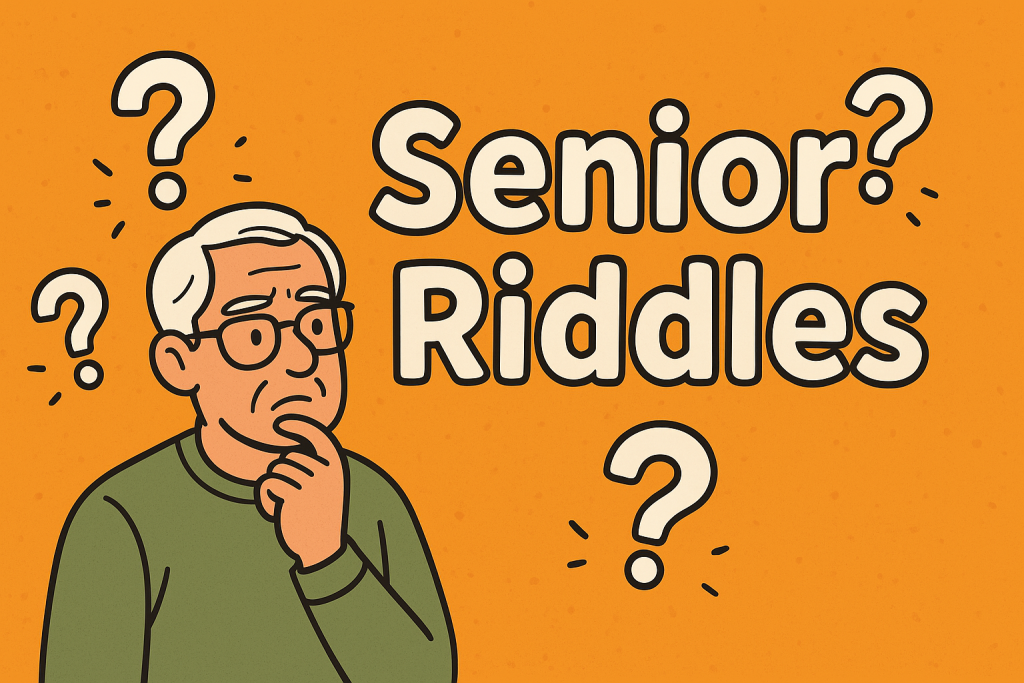 A banner image for riddlespot.com featuring Senior Riddles