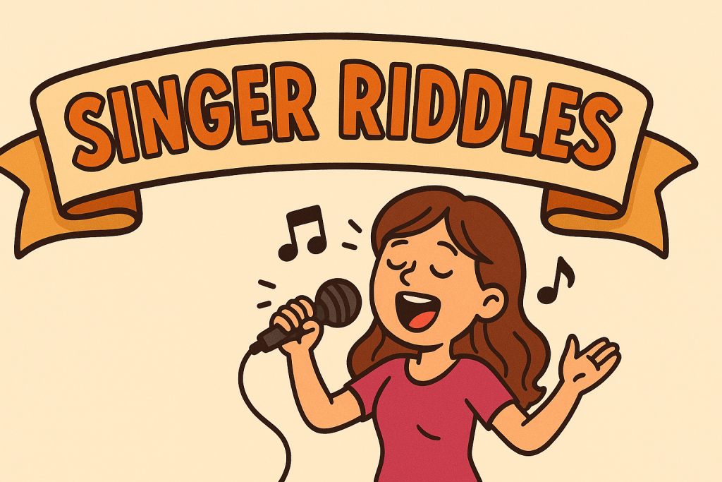 A banner image for riddlespot.com featuring Singer Riddles Riddles