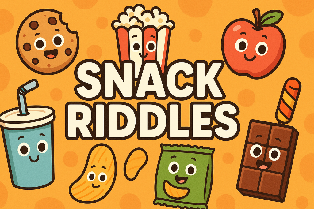 A banner image for riddlespot.com featuring Snack Riddles