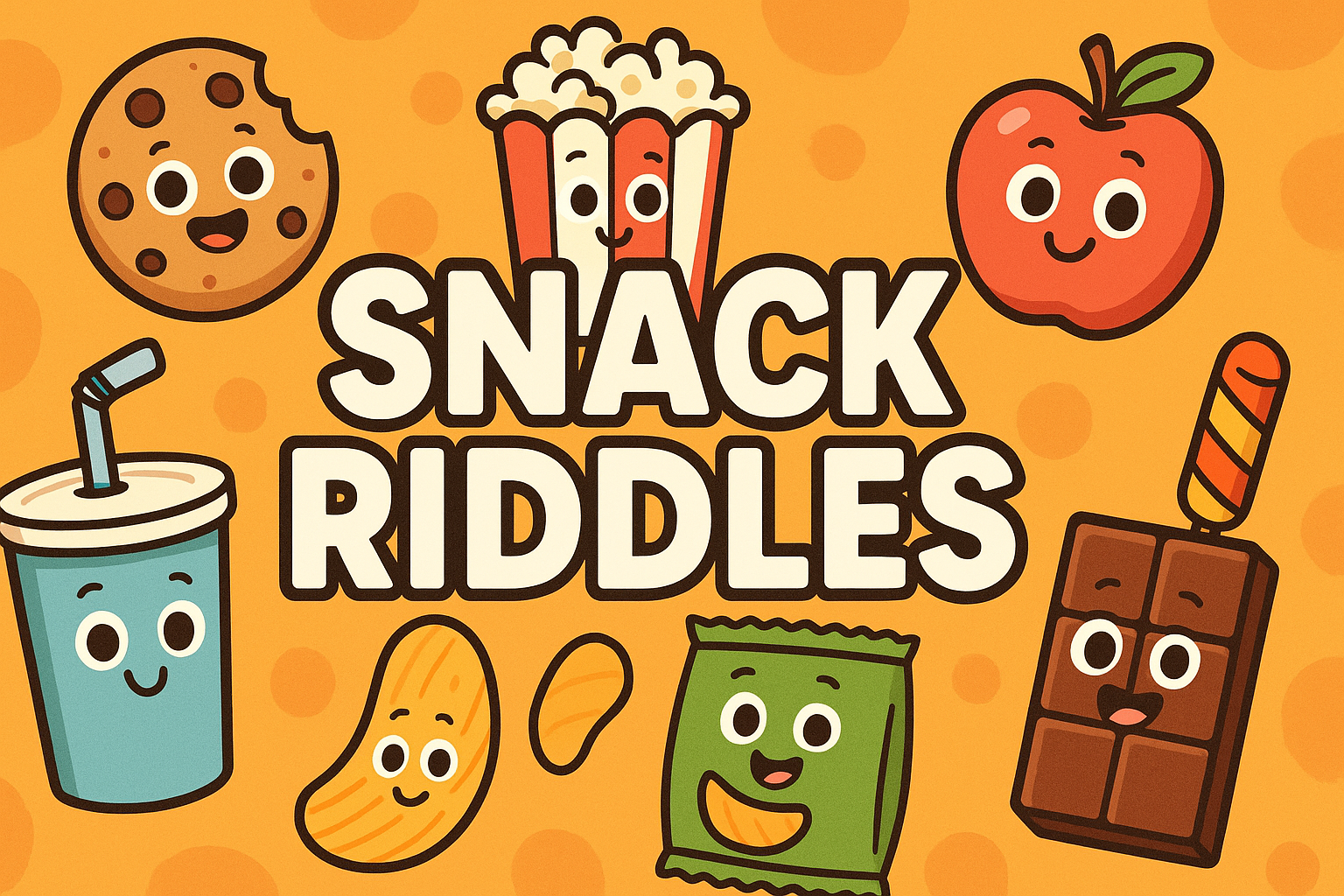 A banner image for riddlespot.com featuring Snack Riddles