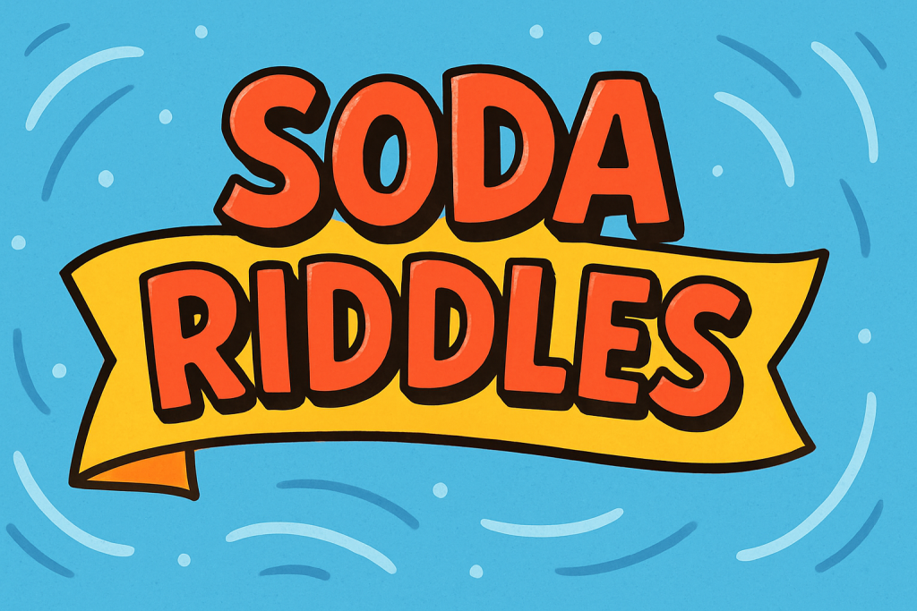 A banner image for riddlespot.com featuring Soda Riddles Riddles