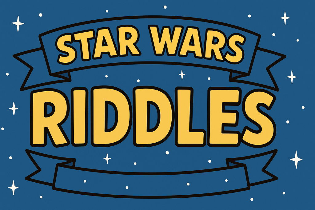 A banner image for riddlespot.com featuring Star Wars Riddles