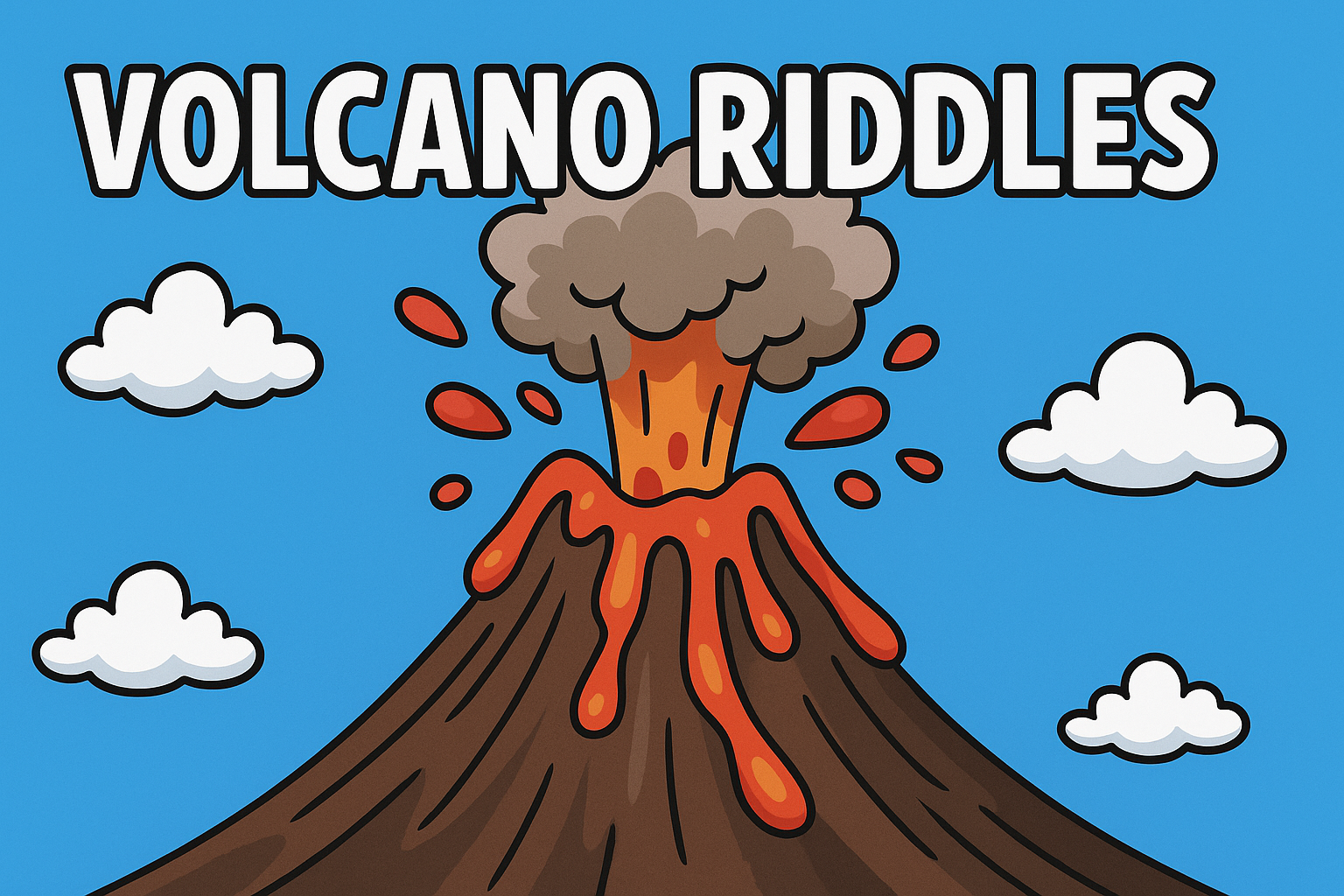 A banner image for riddlespot.com featuring Volcano Riddles
