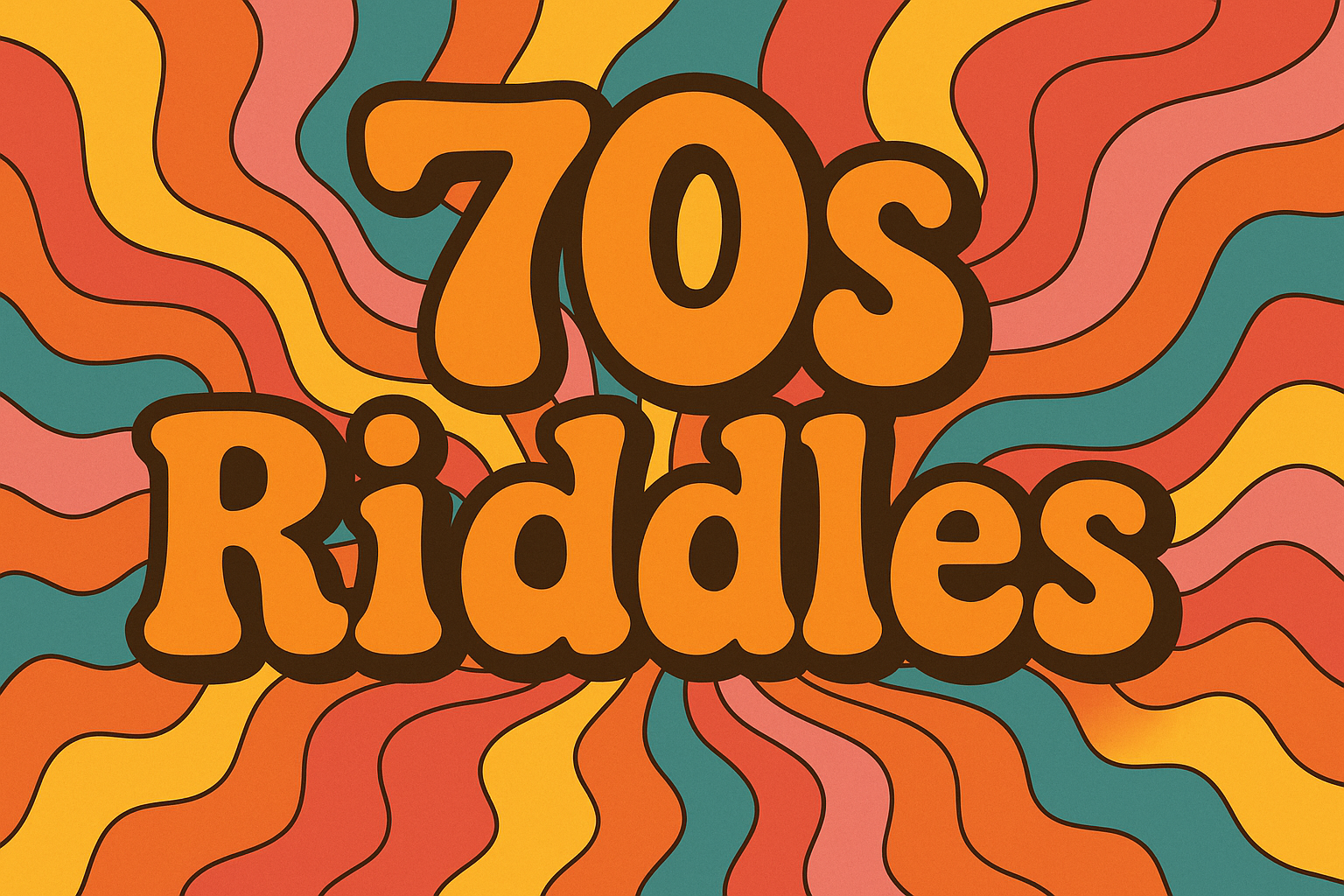 A retro vibe banner image for riddlespot.com featuring 70s Riddles