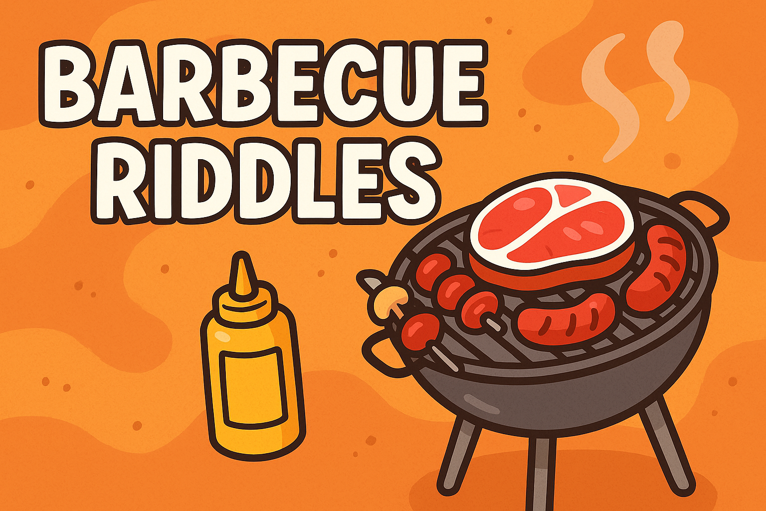 A banner image for riddlespot.com featuring Barbecue Riddles