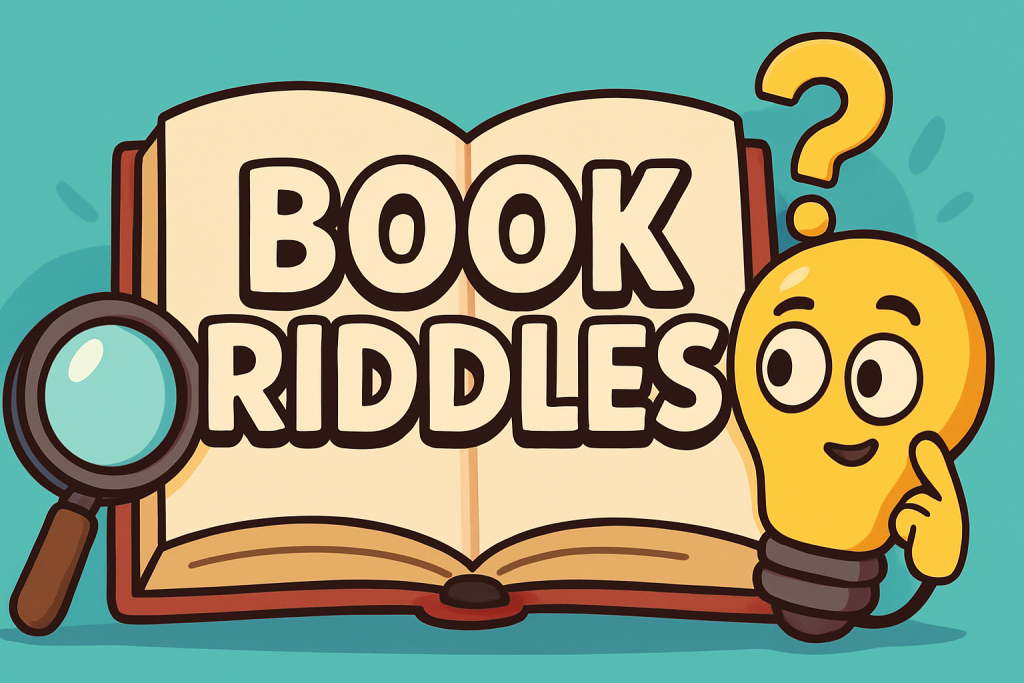 A banner image for riddlespot.com featuring Book Riddles