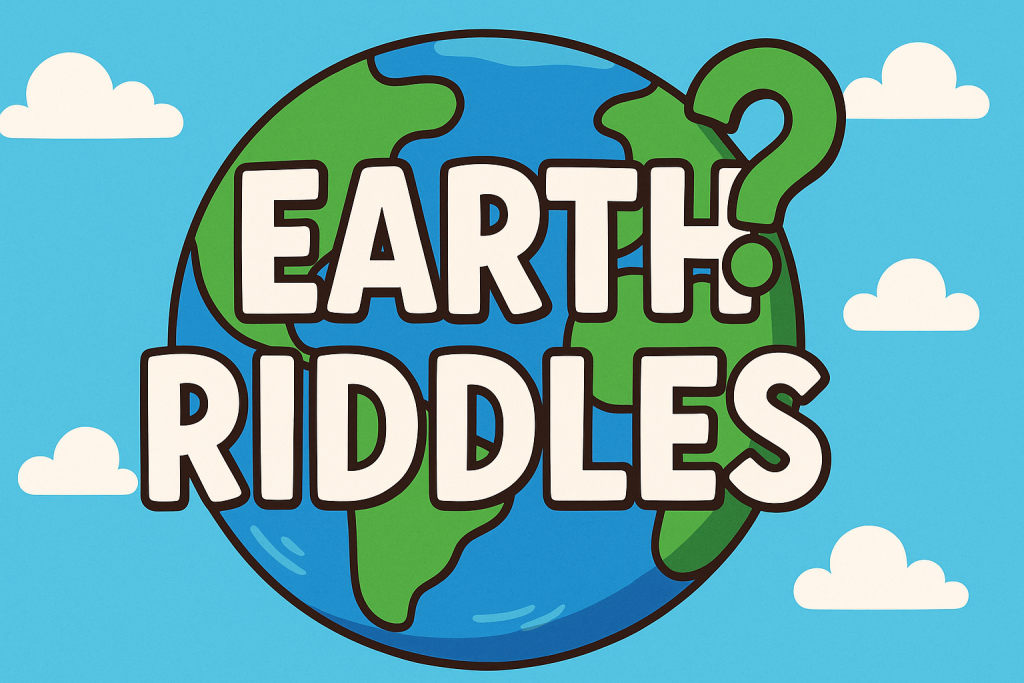 A banner image for riddlespot.com with bats, skull and black background featuring Earth Riddles