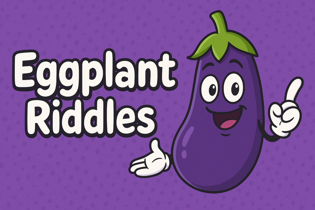 A banner image for riddlespot.com featuring Eggplant Riddles