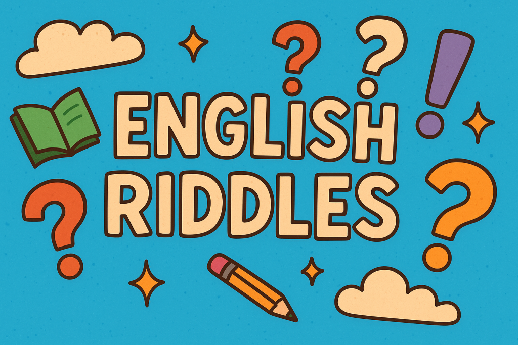 A banner image for riddlespot.com featuring English Riddles