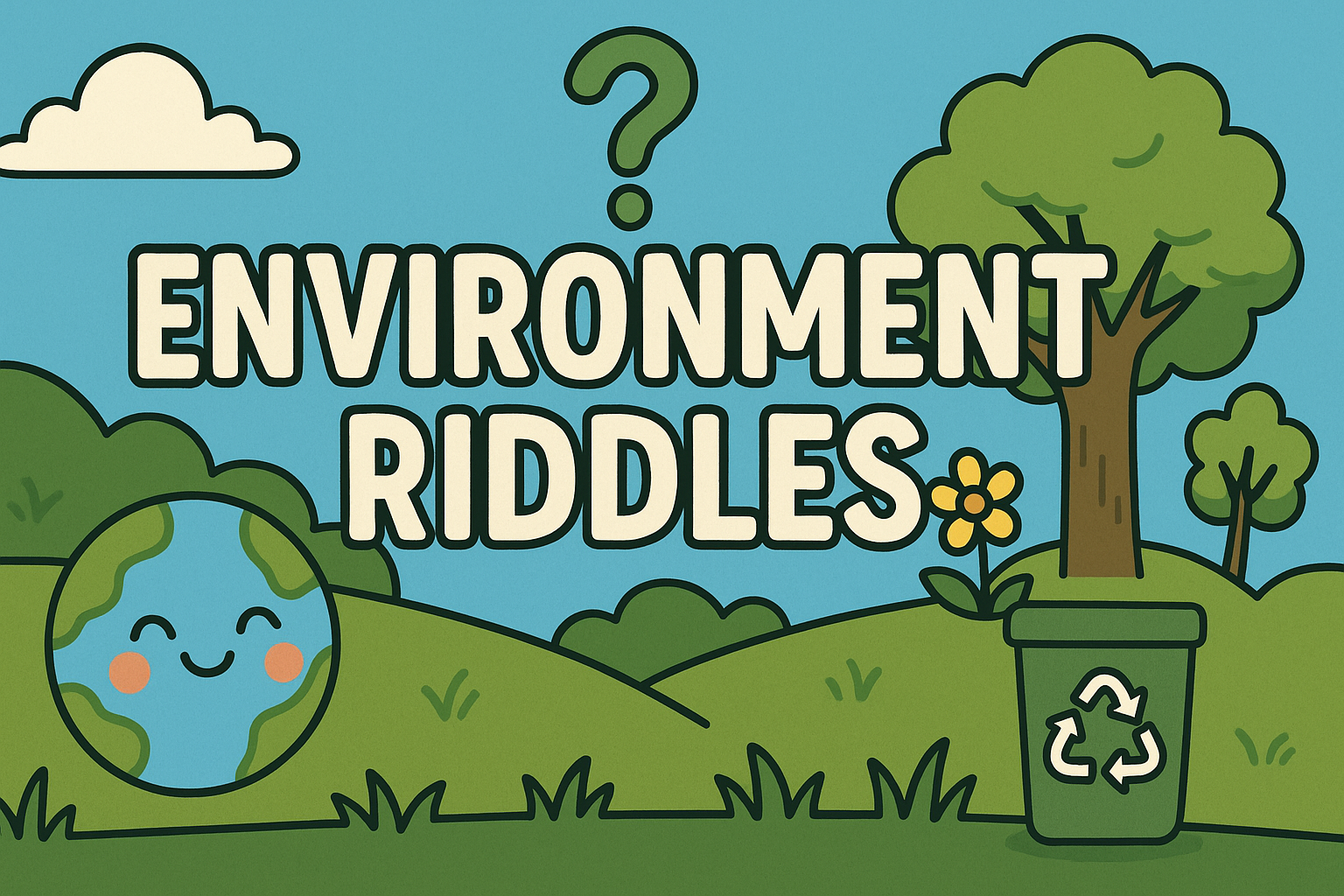 A banner image for riddlespot.com featuring Environment Riddles