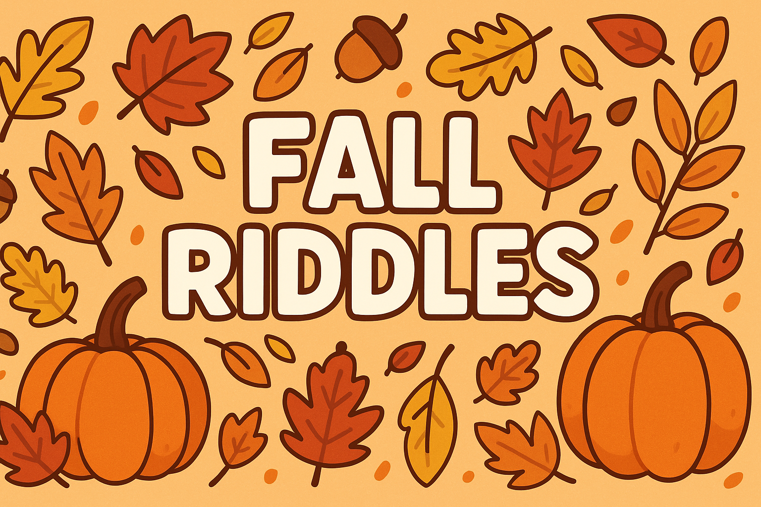 A banner image for riddlespot.com with leaves in the background featuring Fall Riddles