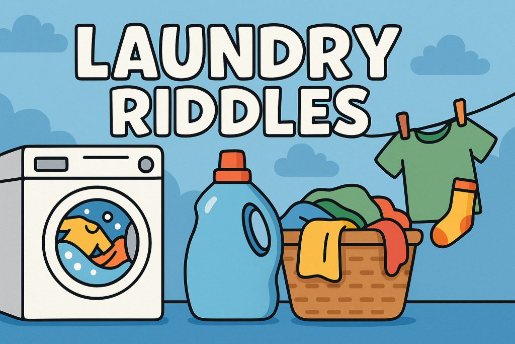 A banner image for riddlespot.com featuring Laundry Riddles